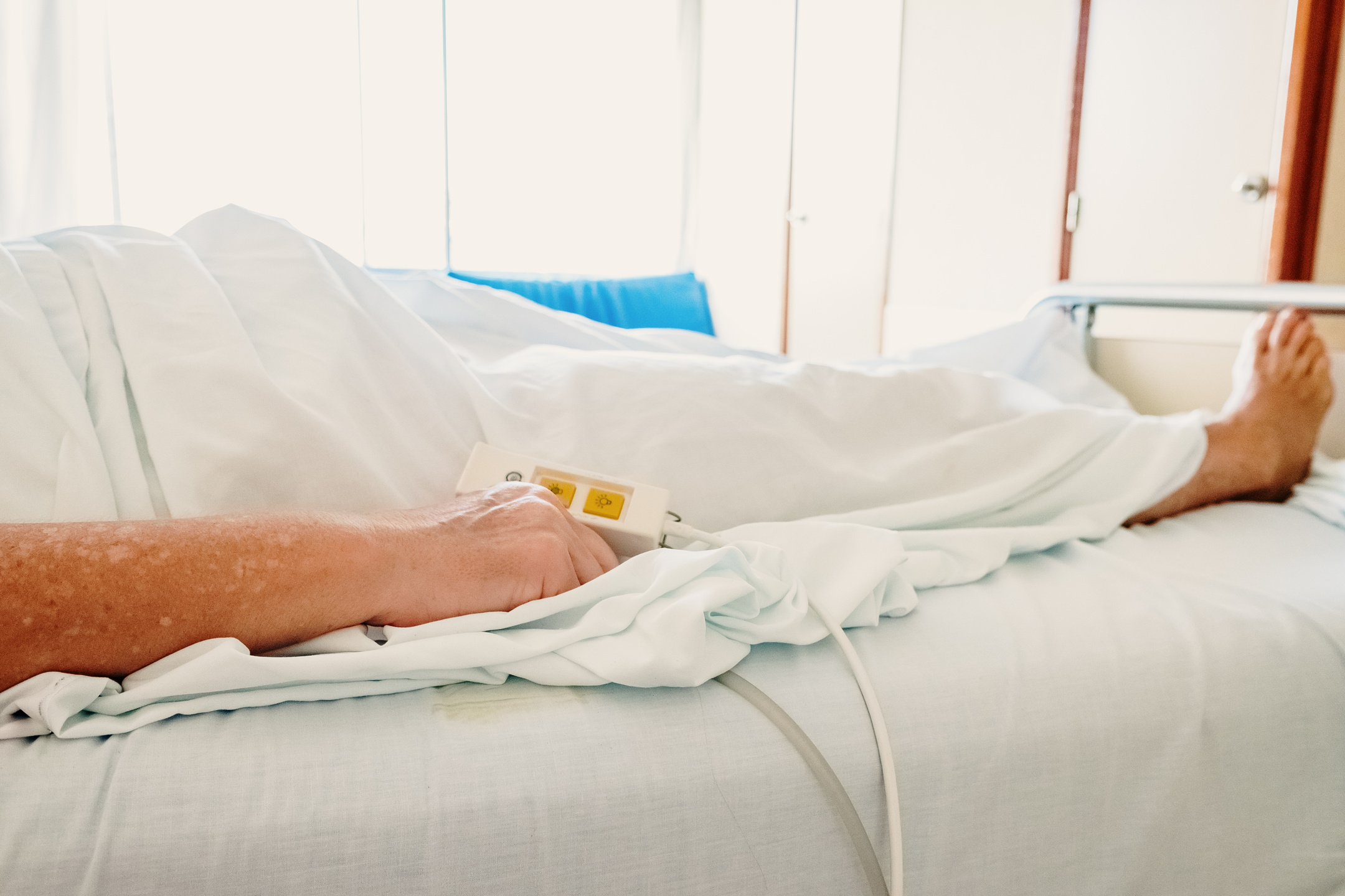Elderly Woman Convalescing a Bedridden Disease.
